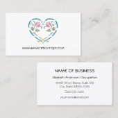 Carte De Visite Boutique simple Elegant Chalkboard Floral Heart (Devant / Derrière)