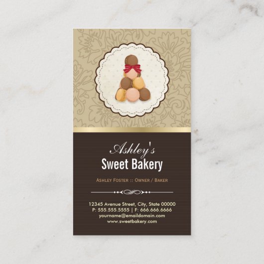 Carte De Visite Boutique Sweet Bakery - Macarons parisiens françai (Dos)