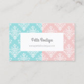 Carte De Visite Boutique Sweet Pastel Rose et Bleu Damas (Devant)