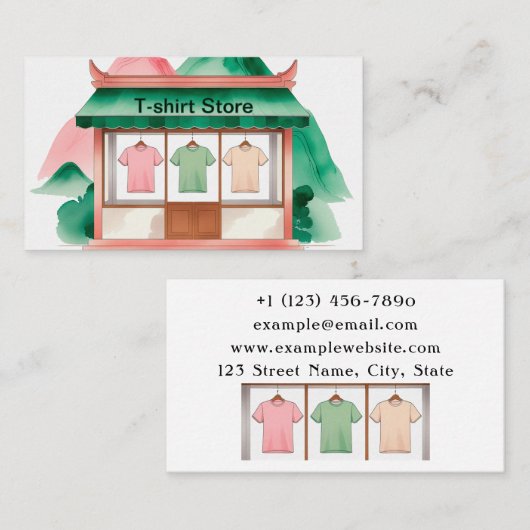Carte De Visite Boutique T-shirt (Devant / Derrière)