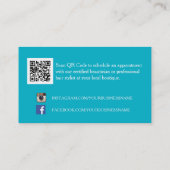 Carte De Visite Boutique tendance Turquoise Chevron Zigzag Monogra (Dos)