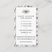 Carte De Visite Boutique Vêtements | Logo du cintre à fleurs (Dos)