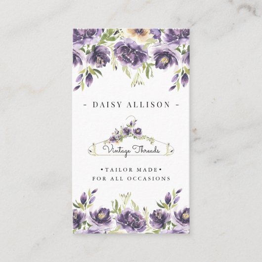 Carte De Visite Boutique Vêtements | Logo du cintre à fleurs (Devant)