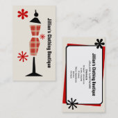 Carte De Visite Boutique Vêtements - Mannequin Plaid Rouge (Devant / Derrière)