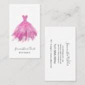 Carte De Visite Boutique Vêtements Rose Parties scintillant rose (Devant / Derrière)