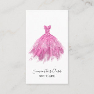 Carte De Visite Boutique Vêtements Rose Parties scintillant rose