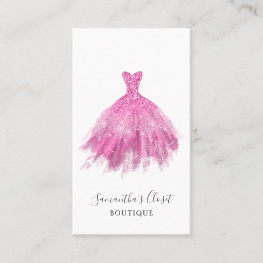 Carte De Visite Boutique Vêtements Rose Parties scintillant rose (Devant)
