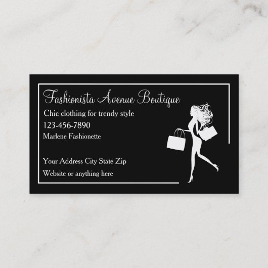 Carte De Visite Boutique Vêtements tendance (Devant)