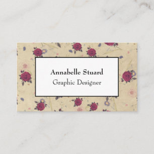 Carte De Visite Boutique Vintage Rose Rouge