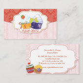 Carte De Visite Boutiques De Cupcake Chic Whimsical (Devant / Derrière)