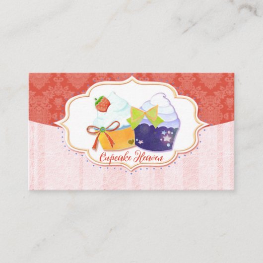Carte De Visite Boutiques De Cupcake Chic Whimsical (Devant)