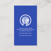 Carte De Visite Bouton bleu clair servant l'icône du plat (Dos)