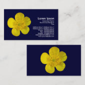 Carte De Visite Bouton - Bleu de marine (Devant / Derrière)