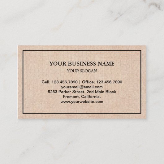 Carte De Visite Bouton bleu rustique (Dos)