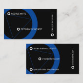 Carte De Visite Bouton de jeu noir et bleu professionnel (Devant / Derrière)