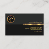Carte De Visite Bouton Gold Line Colonnes noir gris (Dos)