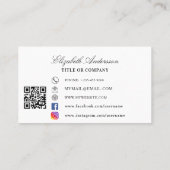 Carte De Visite Bouton or blanc logo QR code (Dos)