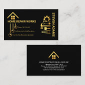 Carte De Visite Bouton Outils main-d'or sur le toit (Devant / Derrière)