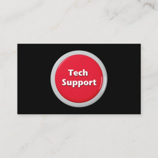 Carte De Visite Bouton Panique rouge du support technique (Devant)