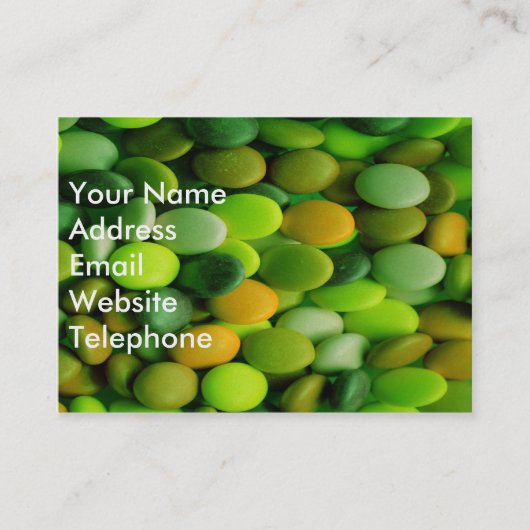 Carte De Visite Boutons de bonbons vert (Devant)