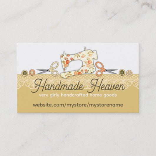 Carte De Visite Boutons de ciseaux de machine à coudre pour coudre (Devant)