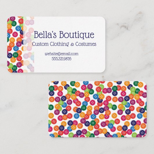 Carte De Visite Boutons de couleur de base (Devant / Derrière)