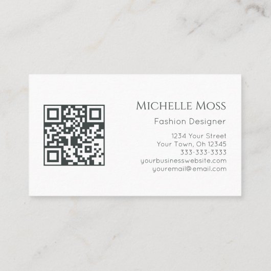 Carte De Visite Boutons de couture du code QR Modifications profes (Dos)