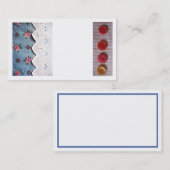 Carte De Visite Boutons et dentelle à coudre (Devant / Derrière)