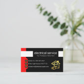 Carte De Visite Boutons verticaux rouges symbole d'électricité (Debout devant)