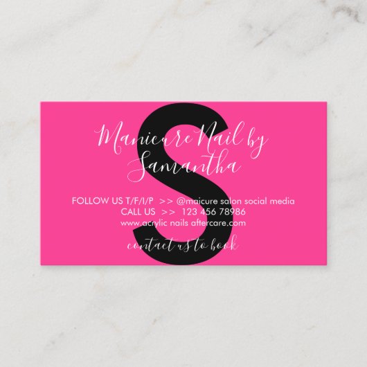 Carte De Visite bouts de post-soins de manucure Neon Pink (Devant)