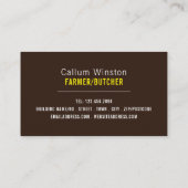 Carte De Visite Bovins, fermiers et bouchers Brown (Dos)