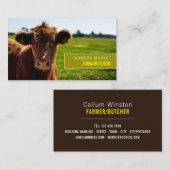 Carte De Visite Bovins, fermiers et bouchers Brown (Devant / Derrière)