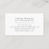 Carte De Visite Bovins noirs, fermiers et bouchers (Dos)