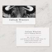 Carte De Visite Bovins noirs, fermiers et bouchers (Devant / Derrière)