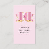 Carte De Visite Bow en verre rose avec pierre centrale (Devant)