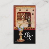 Carte De Visite BOWL OF HYGEIA MONOGRAM Medicine, Pharmacie, noir (Dos)