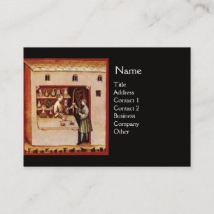 Carte De Visite BOWL OF HYGEIA MONOGRAM Medicine, Pharmacie, noir