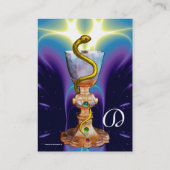 Carte De Visite BOWL OF HYGEIA, PHARMACIE MONOGRAMME . Bleu (Dos)