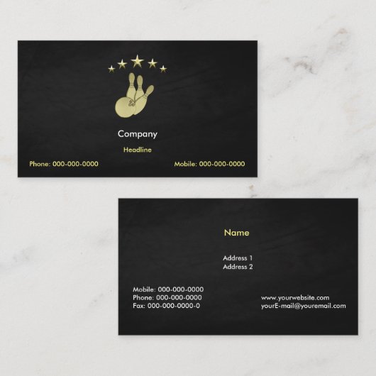 Carte De Visite Bowling (Devant / Derrière)