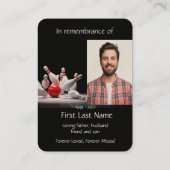 Carte De Visite Bowling de prière de photos commémoratives (Dos)