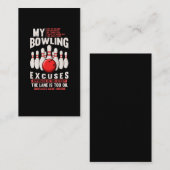 Carte De Visite Bowling Excuse l'Humour de Bowler drôle (Devant / Derrière)