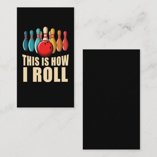 Carte De Visite Bowling Fun Strike Lover Retro (Devant / Derrière)