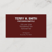 Carte de visite Bowling Pins (Dos)