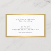 Carte De Visite BOX LOGO avec VOTRE INITIAL/MONOGRAM en Faux Gold (Dos)