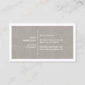 Carte De Visite BOX LOGO avec VOTRE INITIAL/MONOGRAM sur KHAKI LIN (Dos)