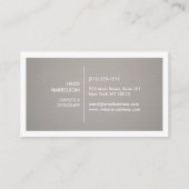 Carte De Visite BOX LOGO avec VOTRE INITIAL/MONOGRAM sur LINEN GRA (Dos)