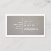 Carte De Visite BOX LOGO avec VOTRE INITIAL/MONOGRAM sur LINGE GRA (Dos)