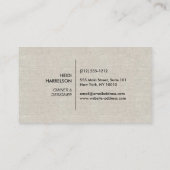 Carte De Visite BOX LOGO avec VOTRE INITIAL/MONOGRAM sur TAN LINEN (Dos)