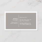 Carte De Visite BOX LOGO avec VOTRE INITIAL/MONOGRAM sur TAUPE (Dos)