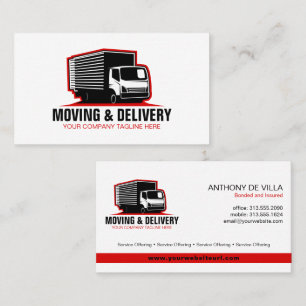 Carte De Visite Box Truck Moving & Delivery Service Haul Company